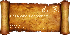 Csimbora Bernadett névjegykártya