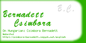 bernadett csimbora business card